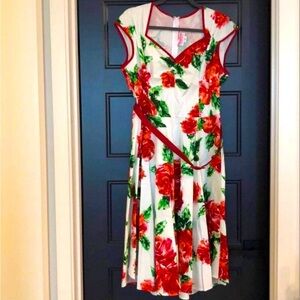 New with tags - Pinup Couture Red and White Roses swing dress